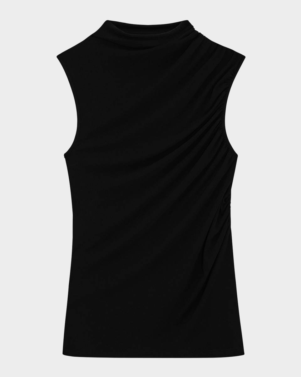 Subtle Draped Mock-Neck Top